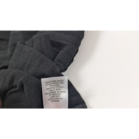 J Jill Pleated Dress Black Large Long Sleeve Drawstring Waist Soft Stretch Knee - Picture 8 of 9